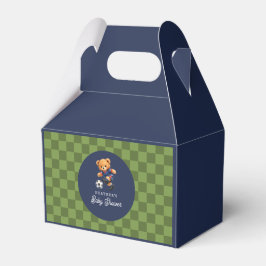 Caja Para Regalos Soccer Teddy Bear Baby Shower Checkboard
