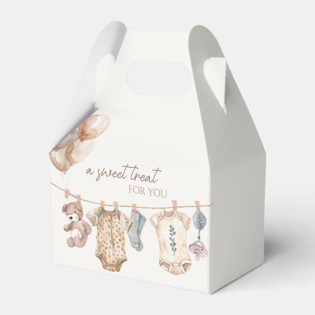 Caja Para Regalos Soft Boho Neutral Baby Clothes Baby Shower (Front Side)