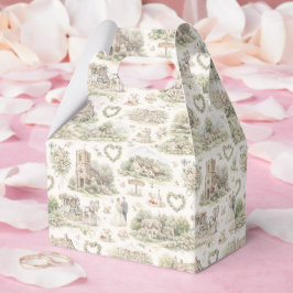 Caja Para Regalos Soft Cream English Village Wedding Watercolor