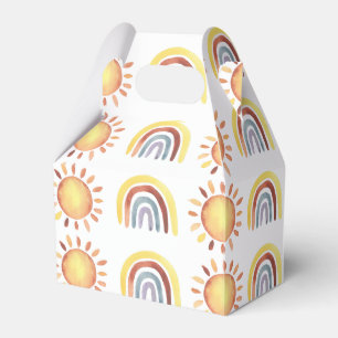Caja Para Regalos Sol de patrón y arco iris