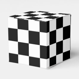 Caja Para Regalos Solid Black with White Square Pattern Classic