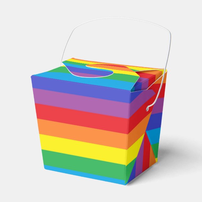 Caja Para Regalos Sólidas bandas de arco iris (Front Side)