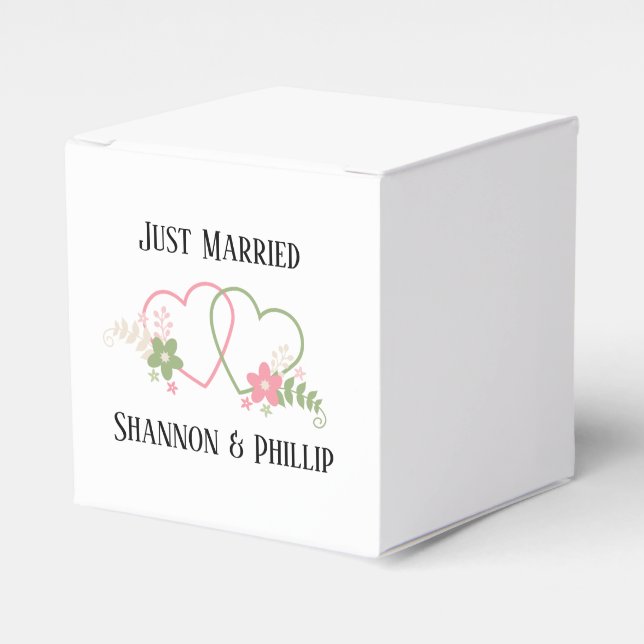 Caja Para Regalos Solo casados con nombres de novias y novios (Costado Anverso)