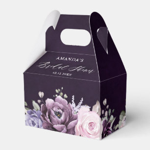 Caja Para Regalos Sombras de polvo morado florecen flores de ducha d