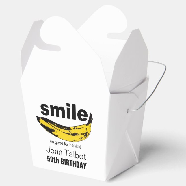 Caja Para Regalos Sonrisa es buena para la salud 50 cumpleaños Favor (Abierto)