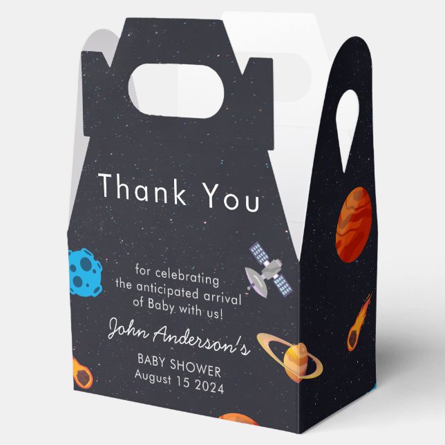 Caja Para Regalos Space Boy Planets Cute Astronauta Baby Shower (Abierto)