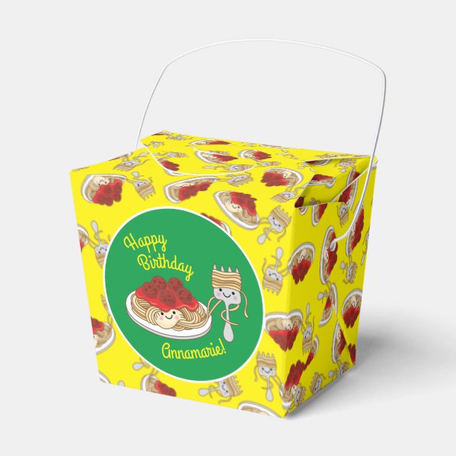 Caja Para Regalos Spaghetti Kids Birday Fiesta Meatball (Front Side)