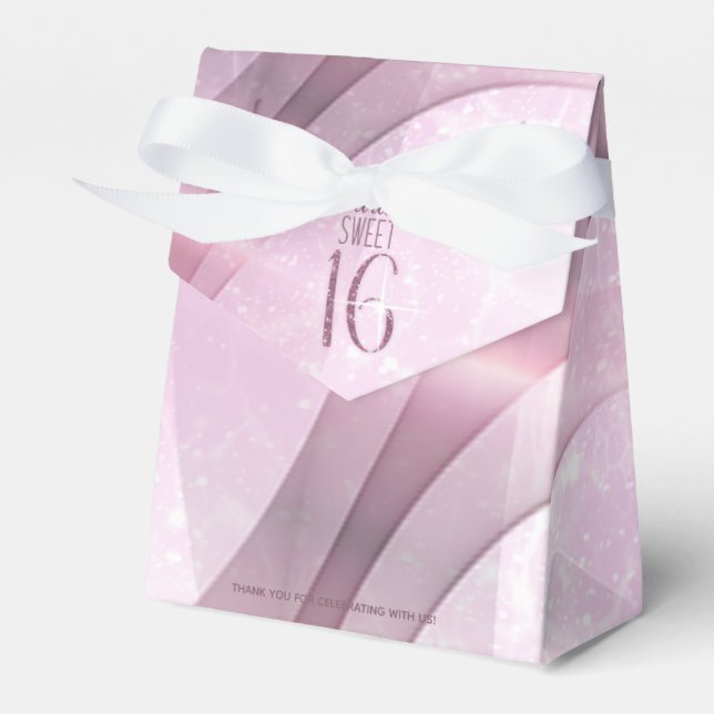 Caja Para Regalos Sparkling Swirls Dulce Dieciséis Orquídea Pink ID6 (Front Side)