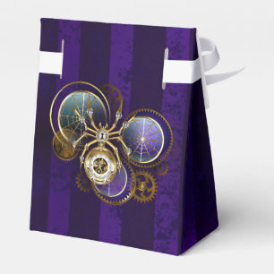 Caja Para Regalos Spider Steampunk sobre fondo morado