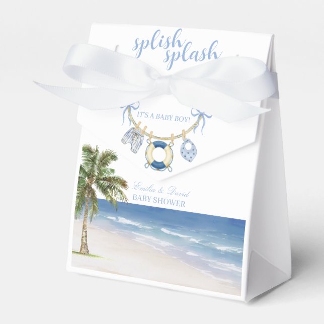 Caja Para Regalos Splish Splash Beach Baby Shower Favor Box (Front Side)