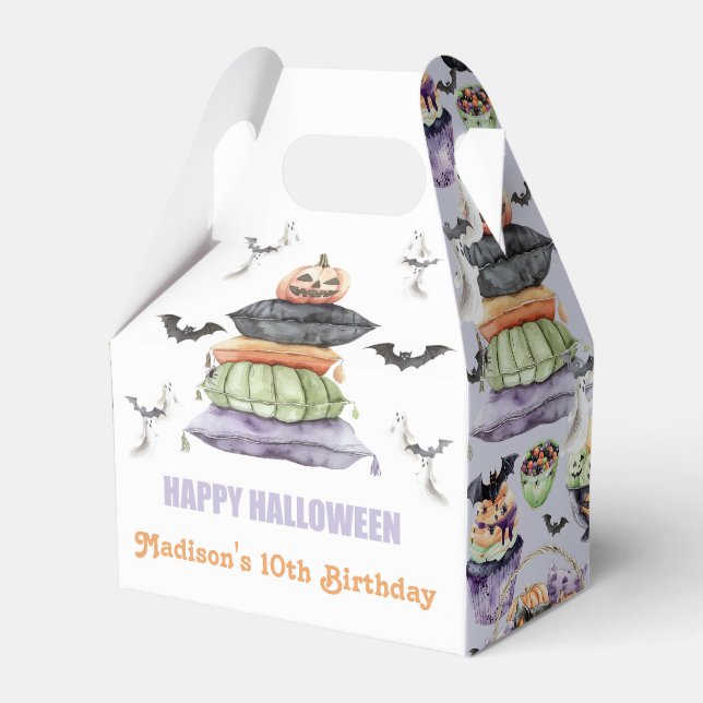 Caja Para Regalos Spooky Halloween Sleepover Gracias (Front Side)