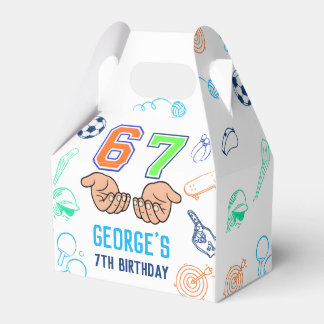 Caja Para Regalos Sports 6 7 Meme Trend Six Seven Birthday Party