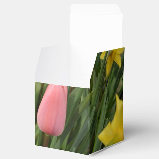 Caja Para Regalos spring pink tulip and yellow daffodil flowers (Abierto)