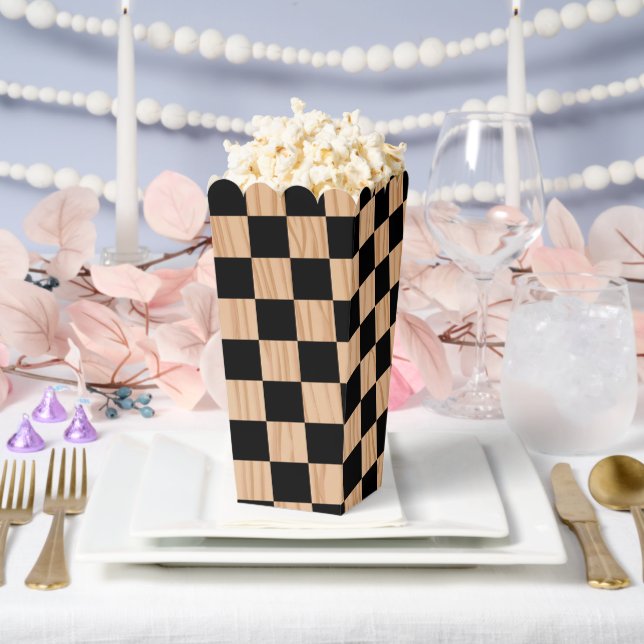 Caja Para Regalos Square Checkers Design Popcorn (Boda)