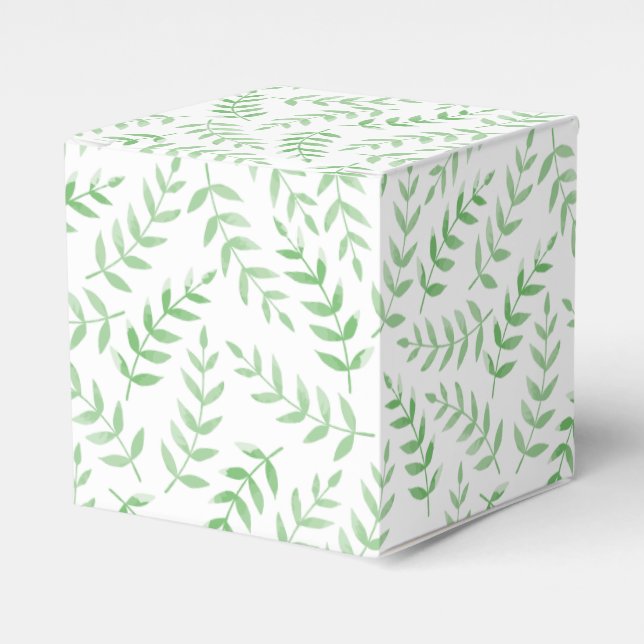 Caja Para Regalos Square gift box - Leaves - green (Costado Anverso)