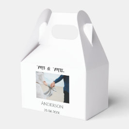 Caja Para Regalos Sr. y Sra. añada apellido fecha año de boda favor 