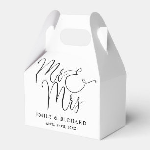 Caja Para Regalos Sr. Y Sra. Elegant Script Boda Blanco Y Negro
