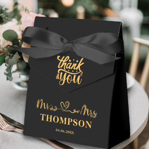 Caja Para Regalos Sr. y Sra. Elegant Simple Oro negro