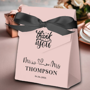 Caja Para Regalos Sr. y Sra. Elegant Simple Oro Rosa