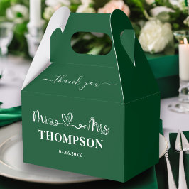 Caja Para Regalos Sr. y Sra. Elegant Simple | Verde esmeralda