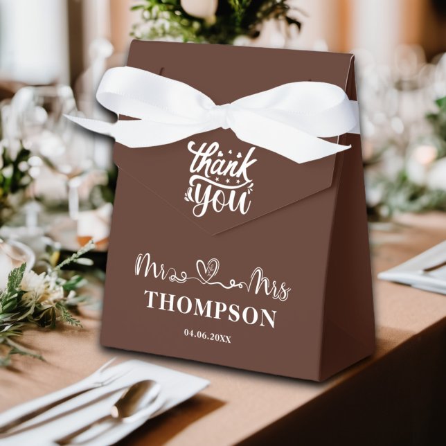 Caja Para Regalos Sr y Sra Elegante Sencillo | Marrón (Subido por el creador)