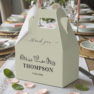 Caja Para Regalos Sr y Sra Elegante Simple Gris Cemento