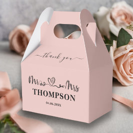 Caja Para Regalos Sr y Sra Elegante Simple | Oro Rosa