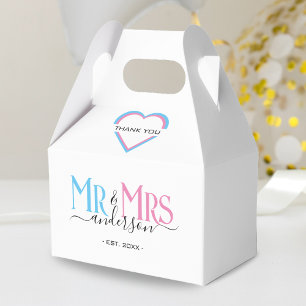 Caja Para Regalos Sr. y Sra. Newlyw Wedding Favor Gracias