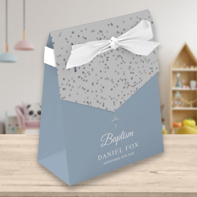 Caja Para Regalos Stardust Baptism Christening Dusty Blue (Subido por el creador)
