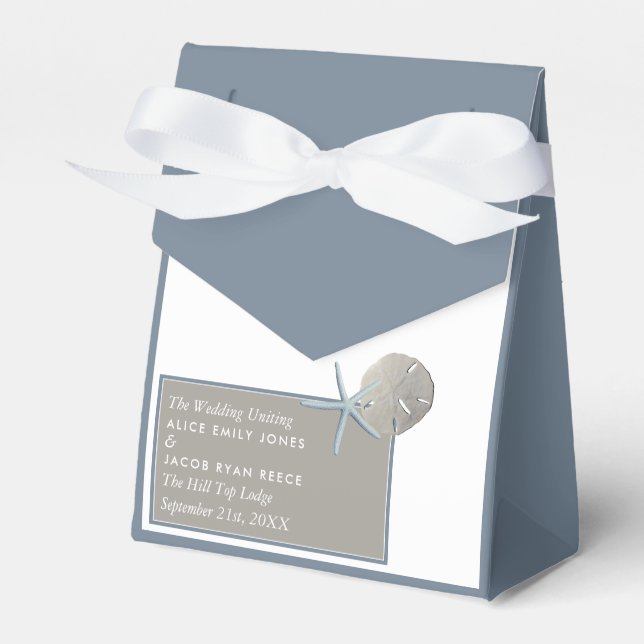 Caja Para Regalos Starfish and Sand Dollar - Boda en la playa (Front Side)