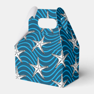 Caja Para Regalos Starfish Sketch Blue Wave Patterns