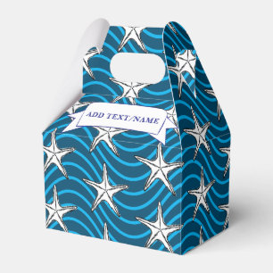 Caja Para Regalos Starfish Sketch Blue Wave Patterns Nombre personal