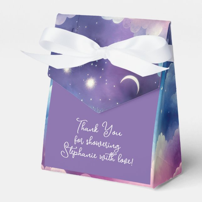 Caja Para Regalos Starry Sky Baby Adoption Shower – Moon and Stars (Front Side)