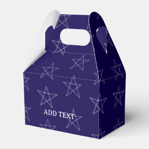 Caja Para Regalos Stars Hand Drawed Custom Name Purple