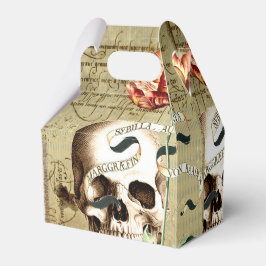 Caja Para Regalos Steampunk Skull Floral Writing Halloween Favor Box