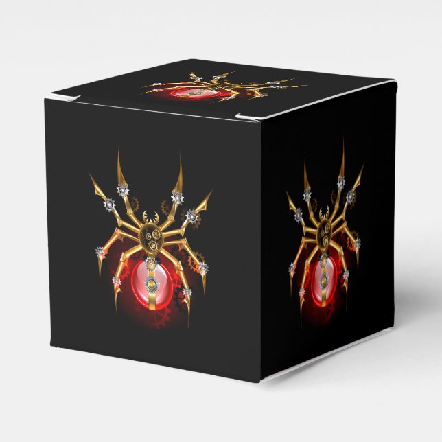 Caja Para Regalos Steampunk spider on black (Costado Anverso)