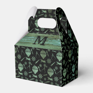 Caja Para Regalos Steampunk Verdigris Balloons Monograma Gable