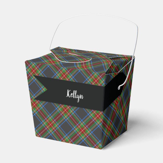Caja Para Regalos Stewart Stuart Black Clan Tartan Plaid (Front Side)