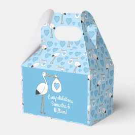 Caja Para Regalos Stork Baby Shower Blue Boy