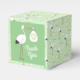 Caja Para Regalos Stork Baby Shower Green Gender Neutral