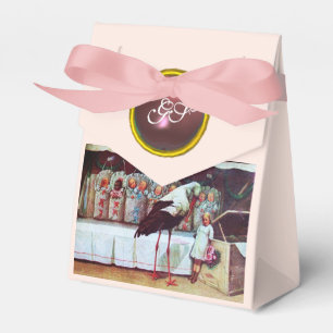 CAJA PARA REGALOS STORK TWIN BEBÉ CHICA DUCHA PINK GEM MONOGRAM