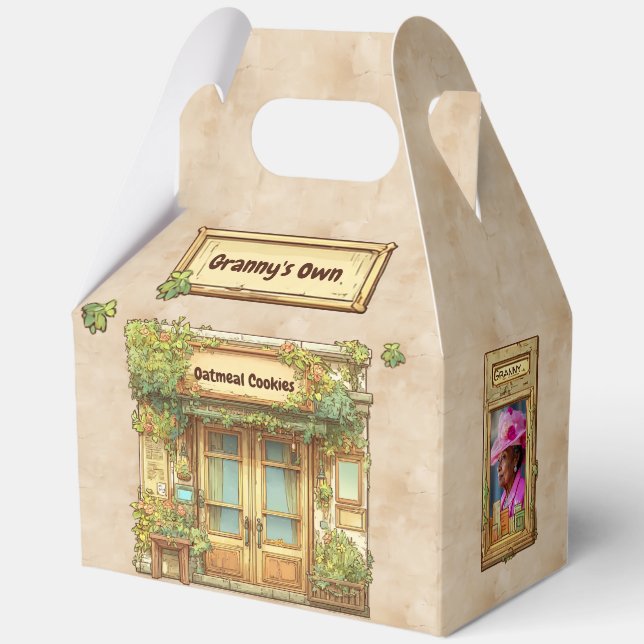 Caja Para Regalos Storybook Style Cozy Cafe, LG, Pueblo, Favor Box (Anverso)