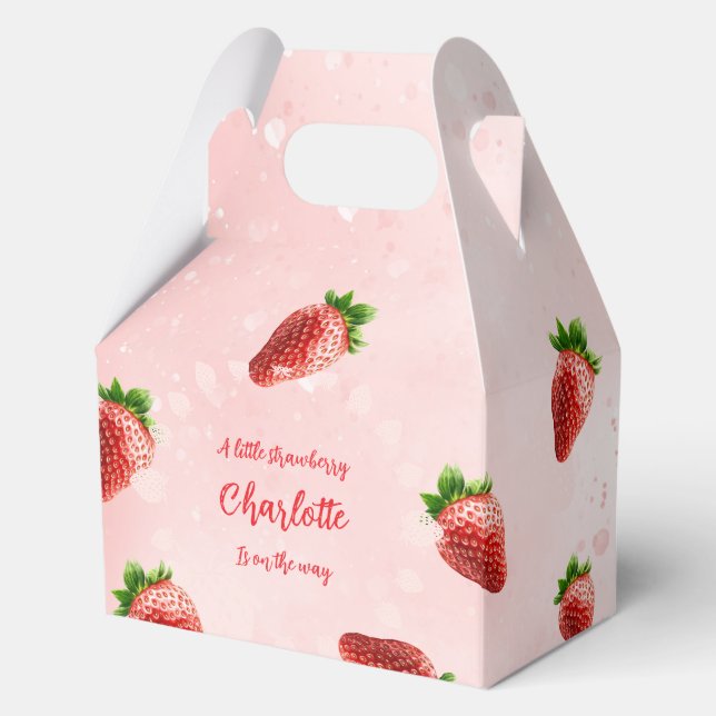 Caja Para Regalos Strawberry Baby Shower Favor Box (Anverso)