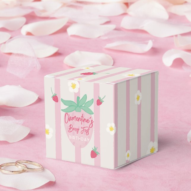 Caja Para Regalos Strawberry Berry First Birthday Party Favor Box (Boda)
