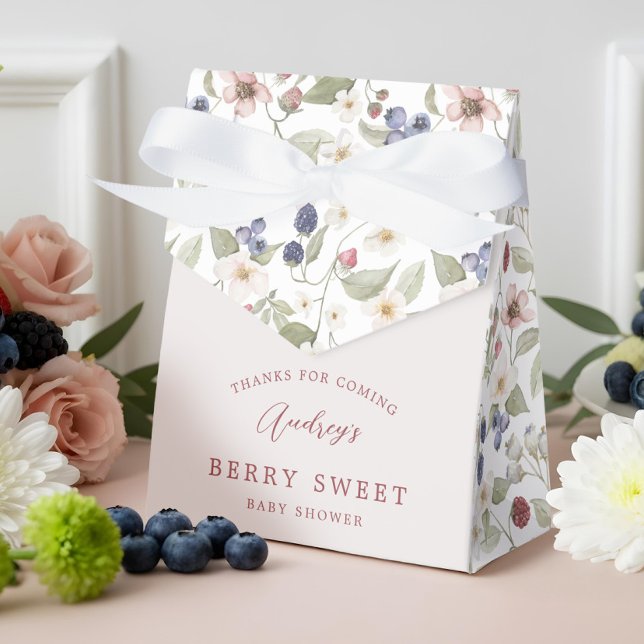 Caja Para Regalos Strawberry Floral Berry Sweet Baby Shower Thank (Strawberry Floral Berry Sweet Baby Shower Thank Favor Boxes)