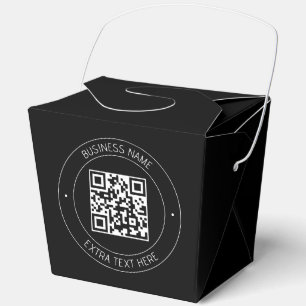 Caja Para Regalos Su código QR y su texto editable   Blanco y negro