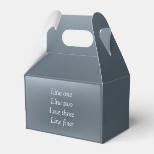 Caja Para Regalos Su mensaje aquí fondo metálico gris azul