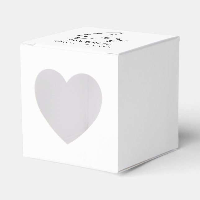 Caja Para Regalos Su Personalizado favorita elegante Boda monocromo (Anverso)