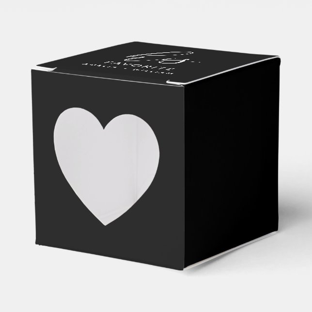 Caja Para Regalos Su Personalizado favorito elegante Boda monocromo (Anverso)