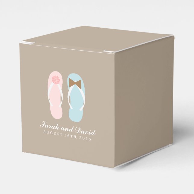 Caja Para Regalos Su y su Flip Flops Beach Wedding (Costado Anverso)